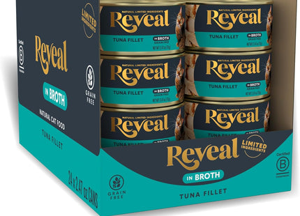 Natural Wet Cat Food, 24 Count, Grain Free, Limited Ingredient Canned Food for Cats, Tuna with Seaweed in Broth, 2.47 Oz Cans