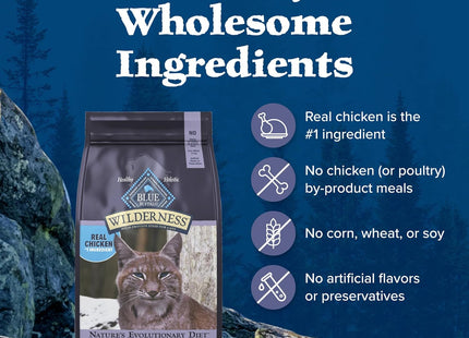 Wilderness Nature'S Evolutionary Diet High-Protein, Grain-Free Natural Dry Food for Adult Cats, Chicken, 6-Lb. Bag