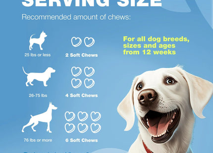 Hemp Calming Chews for Dogs Anxiety Relief for Dogs with L Theanine Chamomile