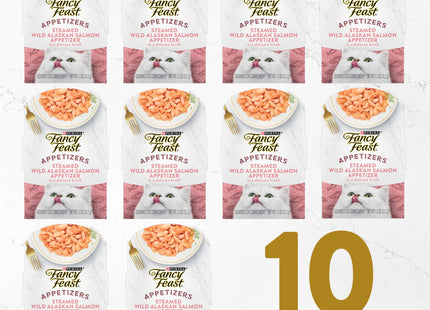 Purina  Appetizers Wet Cat Food, Steamed Alaskan Salmon, 1.1 Oz Trays (10 Pack)