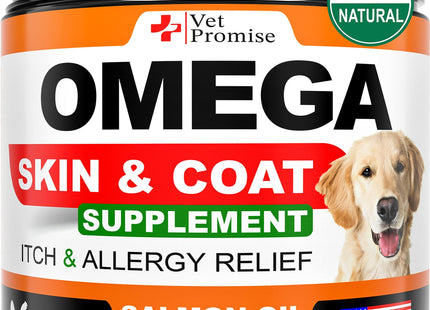 Omega 3 for Dogs Dog Skin and Coat Supplement Fish Oil for Dogs Chews 120 Treats