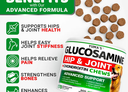 Glucosamine for Dogs Hip and Joint Supplement for Dogs 170 Chews Pain Relief