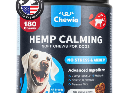 Hemp Calming Chews for Dogs Anxiety Relief for Dogs with L Theanine Chamomile
