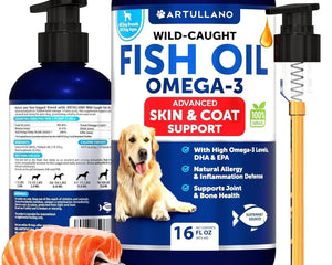Omega 3 Fish Oil for Dogs 16 FL OZ Better than Salmon Oil Skin and Coat Defense