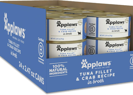 Natural Wet Cat Food, 24 Pack, Limited Ingredient Canned Wet Cat Food, Tuna Fillet in Broth, 2.47Oz Cans