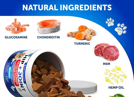 Hip and Joint Supplement for Dogs Glucosamine Joint Pain Relief Chews With