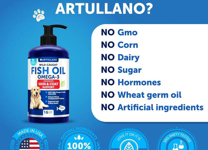 Omega 3 Fish Oil for Dogs 16 FL OZ Better than Salmon Oil Skin and Coat Defense