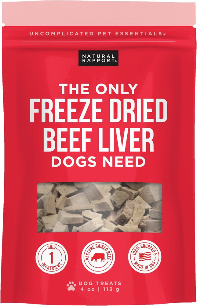 Freeze-Dried Beef Liver Treats, Single Ingredient, 8 Oz | High Protein, Single-Ingredient USDA Beef Liver - Training & Rewarding - for Multi-Dog Households