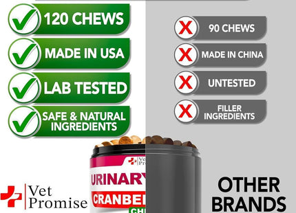 Dog UTI Treatment Cranberry Supplement for Dogs UTI Bladder Control 120 Chews