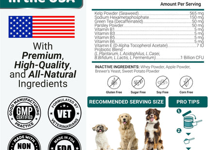 Dog Dental Powder Breath Freshener Dog Teeth Cleaning Powder Tartar and Plaque off Remover for Dogs Probiotics Multivitamin Blend Pet Oral Care Vitamins and Supplements All Breeds & Sizes