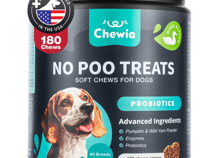 No Poo Chews for Dogs Coprophagia Deterrent for Dogs Forbid for Dogs Stool Eating Deterrent Dog Probiotics for Digestive Health Digestive Gut & Immune Health Treats No Poop Eating for Dogs