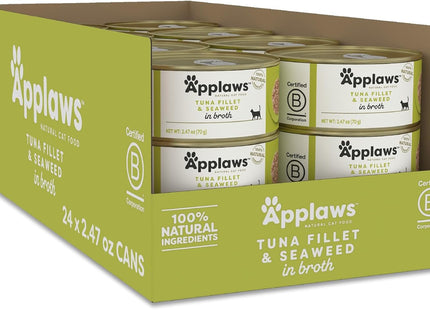 Natural Wet Cat Food, 24 Pack, Limited Ingredient Canned Wet Cat Food, Tuna Fillet in Broth, 2.47Oz Cans