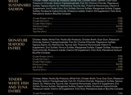 Perfect Portions Wet Cat Food Pate with Sustainable Salmon, Signature Seafood Entree, and Tender Whitefish and Tuna Entree Variety Pack, 2.6 Oz. Twin Pack Trays (24 Count, 48 Servings)