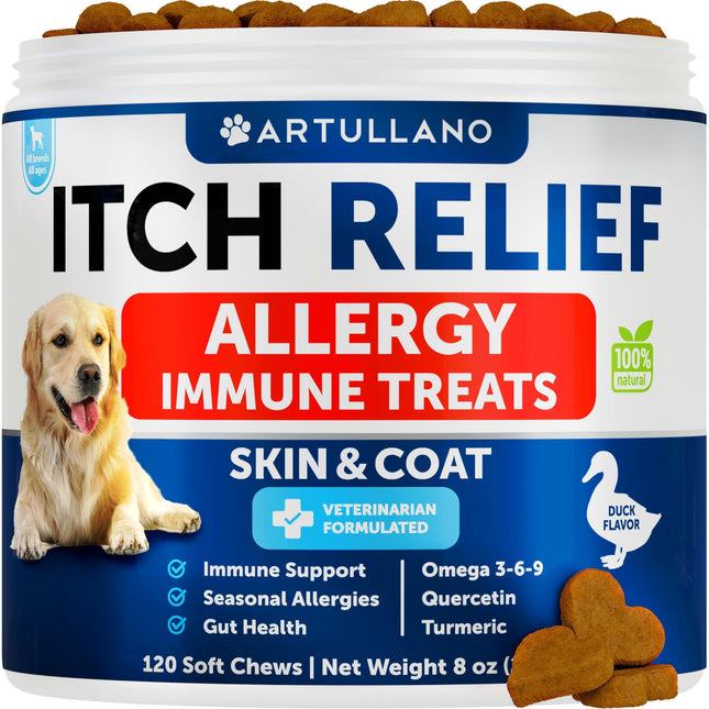 Dog Allergy Relief Chews Itching Skin Relief for Dogs Fish Oil Omega 3