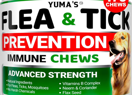 Flea and Tick Prevention for Dogs Chewables 170 Treats Natural Dog Flea and Tick Treatment Chewable Flea and Tick Chews for Dogs Soft Oral Flea Pills for Dogs All Breeds & Ages Made in USA