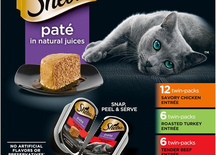 Perfect Portions Wet Cat Food Pate with Sustainable Salmon, Signature Seafood Entree, and Tender Whitefish and Tuna Entree Variety Pack, 2.6 Oz. Twin Pack Trays (24 Count, 48 Servings)