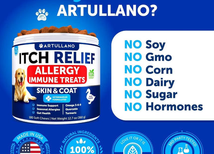 Dog Allergy Relief Chews Itching Skin Relief for Dogs Fish Oil Omega 3