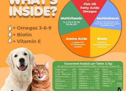 Skin and Coat Supplement with Fish Oil and Omega 3 for Dogs and Cats Dog Itch