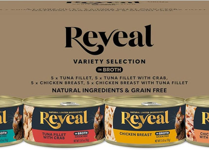 Natural Wet Canned Cat Food, Limited Ingredient, Grain-Free, High Protein with No Artificial Additives, Fish Variety in Broth (12 X 2.47 Oz Cans)
