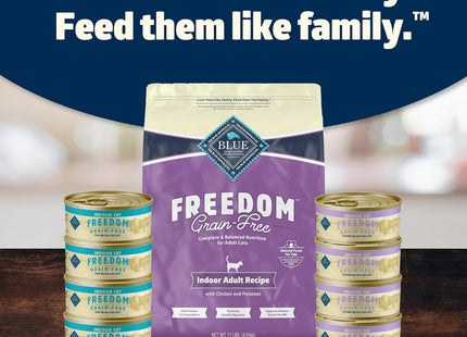 Freedom Grain-Free Adult Wet Cat Food, Complete & Balanced Nutrition for Indoor Cats, Made with Natural Ingredients, Fish Recipe, 5.5-Oz Cans (24 Count)