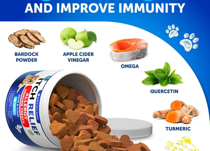 Dog Allergy Relief Chews Itching Skin Relief for Dogs Fish Oil Omega 3