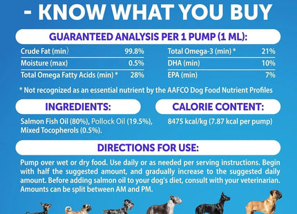 Omega 3 Fish Oil for Dogs 8 FL OZ Better than Salmon Oil Skin and Coat Defense