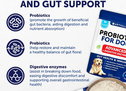 Probiotic Powder for Dogs Support Gut Health Itchy Skin Allergies Immunity