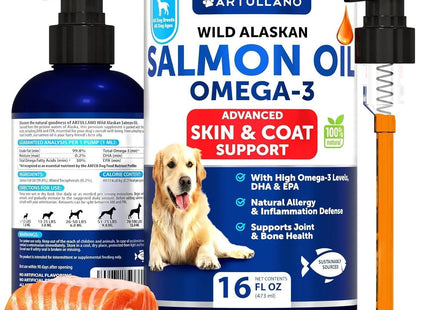 Salmon Oil for Dogs Omega 3 for Dogs 16 FL OZ Wild Alaskan Salmon Fish Oil