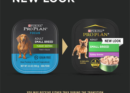 Wet Dog Food for Small Dogs Adult Small Breed Turkey Entree High Protein Dog Food - (12) 3.5 Oz. Trays