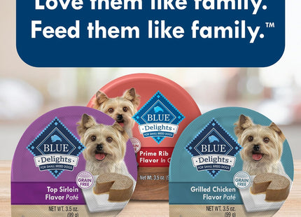 Delights Small Breed Natural Wet Dog Food Variety Pack, Top Sirloin Paté and Grilled Chicken Paté, 3.5-Oz Cups, 12 Count