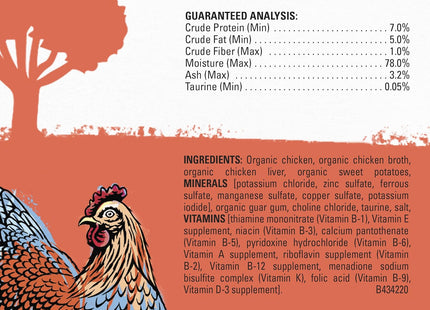 Organic Wet Cat Food Pate, Organic Chicken & Sweet Potato Adult Recipe - (Pack of 12) 3 Oz. Cans