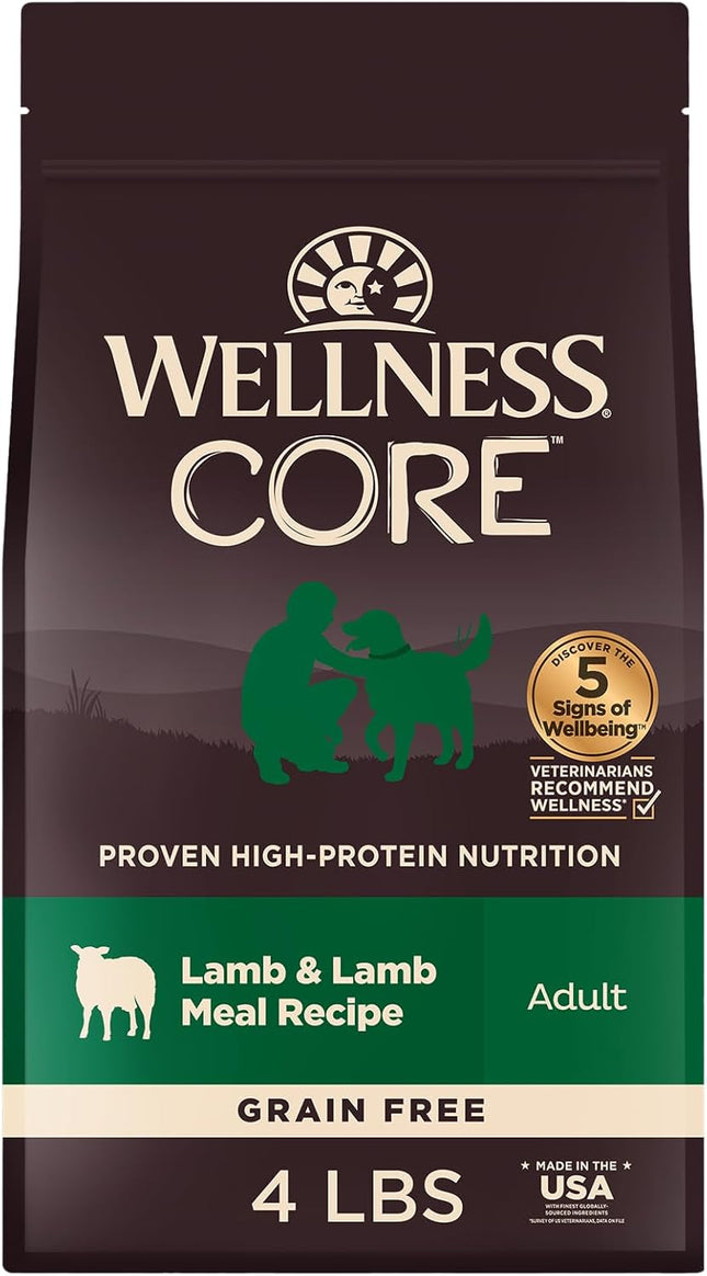 CORE Dry Dog Food, Grain Free, High Protein, Natural, Lamb Recipe, (4-Pound Bag)