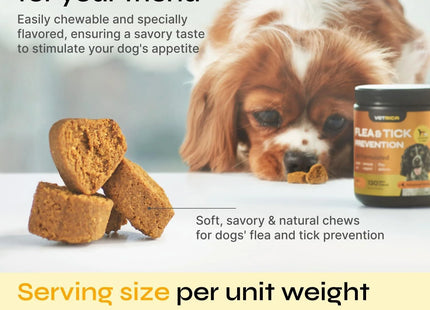 Flea and Tick Prevention for Dogs Dog Flea Treatment Chews Immune Support Flea and Tick Chewables for Dogs Dog Flea & Tick Control Supplement All Breeds & Ages Vet Formulated Soft Treats
