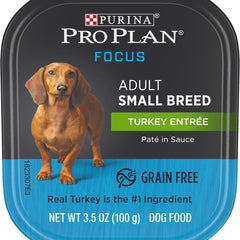 Wet Dog Food for Small Dogs Adult Small Breed Turkey Entree High Protein Dog Food - (12) 3.5 Oz. Trays
