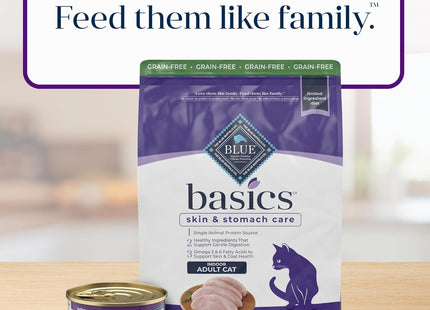 Basics Grain-Free Dry Cat Food, Skin & Stomach Care, Limited Ingredient Diet for Indoor Cats, Turkey & Potato Recipe, 11-Lb. Bag