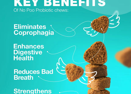 No Poo Chews for Dogs Coprophagia Deterrent for Dogs Forbid for Dogs Stool Eating Deterrent Dog Probiotics for Digestive Health Digestive Gut & Immune Health Treats No Poop Eating for Dogs