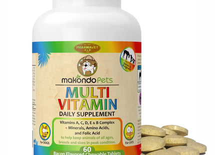 Prenatal Dog Vitamins 60 Pills for Dogs and Cats with Folic Acid Minerals And