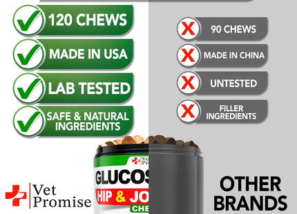 Glucosamine for Dogs Hip and Joint Supplement for Dogs 120 Mobility Chews